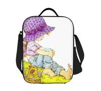 ZGHQHCDRH Custom Sarah Kay Girl Cartoon Animation Insulated Lunch Bag for Women Thermal Cooler Bento Box Kids School Children