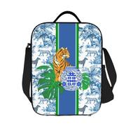 ZGHQHCDRH Custom Tiger Chinoiserie Ginger Jar Insulated Lunch Bag for Outdoor Picnic Porcelain Waterproof Cooler Thermal Lunch Box Women