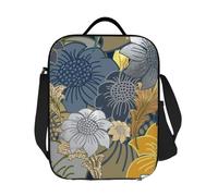 ZGHQHCDRH Custom William Morris Strawberry Thief Sunflower Insulated Lunch Tote Bag for Women Resuable Thermal Cooler Food Bento Box