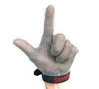 ZGHQHCDRH Cut-resistant gloves， Stainless Steel Cut Resistant Class 9 Protective Butcher Safety Work Adjustable Wrist Strap(1pcs/L)