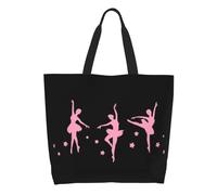 ZGHQHCDRH Cute Ballet Dancing Grocery Shopping Tote Bag Women Ballerina Dance Dancer Canvas Shoulder Shopper Bag Big Capacity Handbags