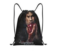 ZGHQHCDRH Damon Salvatore The Vampire Diaries Drawstring Backpack Sports Gym Sackpack Horror String Bag for Yoga