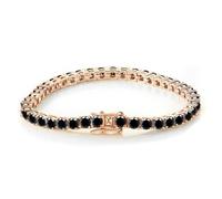 ZGHQHCDRH Diamond bracelet, Women Gold Bracelets Round Cut D Color VVS1 Clarity Black Diamond Tennis Bracelets 925 Sterling Silver Bracelets(Yellow,8.5 in 5mm)