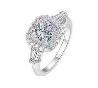 ZGHQHCDRH Diamond ring, 2ct Princess Cut Moissanite Engagement Rings for Women D Color VVS1 Diamond Forever Classic Wedding Bands for with Certificate(8)