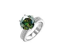 ZGHQHCDRH Diamond ring, 5ct Moissanite Wedding Bands for Women Round Cut D Color VVS1 Diamond Ring Green/Yellow/Pink Moissanite Engagement Rings with Certificate(Green,9)