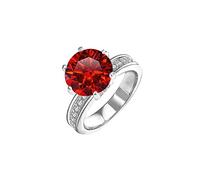 ZGHQHCDRH Diamond ring, 5ct Moissanite Wedding Bands for Women Round Cut D Color VVS1 Diamond Ring Green/Yellow/Pink Moissanite Engagement Rings with Certificate(Red,10)