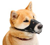 ZGHQHCDRH Dog muzzle, Breathable Dog Training Muzzle,With Strong Plastic Basket, Allows Panting,Drinking And(Black,L)