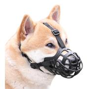 ZGHQHCDRH Dog muzzle, Dog Muzzle To Stop Chewing,Soft, Anti Barking,Front Opening Design,With Movable Cover,Large Breathing Hole(Black,S)