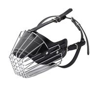 ZGHQHCDRH Dog muzzle, Muzzle For Large Dogs,Breathable Dog, Wire Basket,Adjustable, Breathing Hole,Metal(Black,M)