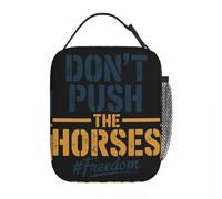 ZGHQHCDRH Don't Push The Horses Merch Insulated Lunch Bags Office Funny Meme Quote Storage Food Boxes Reusable Cooler Thermal Lunch Boxes