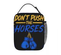 ZGHQHCDRH Don't Push The Horses Thermal Insulated Lunch Bags for Picnic Funny Meme Portable Food Bag Men Women Thermal Cooler Food Box