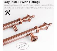 ZGHQHCDRH Door Handle, Stainless Steel Round Main Bar/Large Both Sides Grab Pulls with Screws,0.6m/0.8m/1m/1.2m/1.5m,Solid Core Door/Barn Door/Wood Gate/Front Door(Brass,Length100CM)