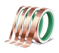 ZGHQHCDRH Double-Sided Conductive Copper Foil Tape - Self-Adhesive, Heat-Resistant, EMI Shielding & Signal Enhancement(5mmx50m 50pcs)