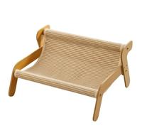 ZGHQHCDRH Elevated Cat Bed with Wooden Frame and Breathable Woven Mat, A Raised Lounger for Indoor Feline Relaxation and Rest