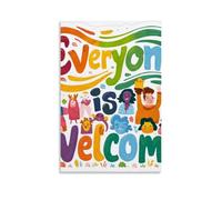 ZGHQHCDRH Everyone Is Welcome HereModern Wall Art Poster Textured Canvas Print for Living Room A Striking Centerpiece for Your Home Office DecorUnframe-style16x24inch(40x60cm)