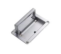 ZGHQHCDRH Flush Ring Pull， 1 PCS 11.1cm X6.9cm / 9.5cm X 6cm Metal Rectangle Shaped Recessed Folding Pull Handle Grip(Big,Silver)