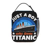 ZGHQHCDRH for Boys Who Just Love The RMS Titanic Insulated Lunch Bags Funny Food Bag Portable Cooler Thermal Bento Box for School Office
