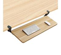 ZGHQHCDRH For Home Office Computer Desk Extender, Under Sliding Keyboard Drawer Platforms, with Clamp, Easy Install, Ergonomic(Walnut,65X25cm/25.5X10inch)
