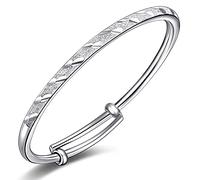 ZGHQHCDRH friendship bracelet , Women Vintage Hand Matte Adjustable Cuff Bangle Carve Bracelet Ladies Silver Jewellery Birthday Gifts For Sisters Friend Couples