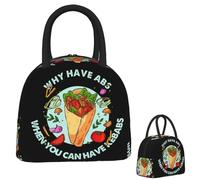 ZGHQHCDRH Funny Doner Kebab Cartoon Lunch Bag Insulated Bento Box Portable Lunch Tote Leakproof Picnic Bag Thermal Bag for Woman Kids Work