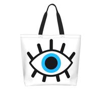 ZGHQHCDRH Funny Magic Eyes Charm Shopping Tote Bag Recycling Black Evil Eye Amulet Boho Pattern Grocery Canvas Shoulder Shopper Bag