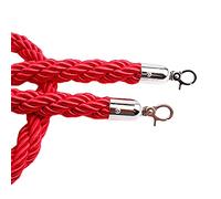ZGHQHCDRH Guardrail rope, Barrier Ropes with Silver Hooks, Nylon Hemp Stanchion Rope/VIP Crowd Control Queue Rope, for Restaurants Hotels Event Entry(Red,0.6M/24Inch/2Ft)