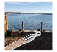 ZGHQHCDRH Guardrail rope, Deck Twisted Hemp Barrier Ropes, Thick Safety Handrail Rope Partition with Snap Hooks, Post Queue Line Barrier for Playground, Entrance/(Silver)