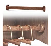 ZGHQHCDRH Hanging Closet Rods for Clothes & Coats Dark Walnut Wardrobe Support Ra 80kg Capacity Laundry with End Caps 12" Wooden Hanger for Home Storage Solutions