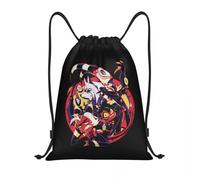 ZGHQHCDRH Helluva Boss Drawstring Backpack Sports Gym Bag Moxxie Millie Loona Anime String Sackpack for Hiking