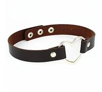 ZGHQHCDRH Hip Hop Exaggerated Sexy Fun PU Leather Necklace Simple Big Peach Heart Neck Chain Choker Clavicle Collar Body Jewelry