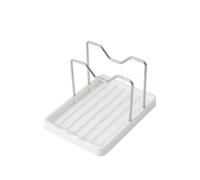 ZGHQHCDRH Household kitchen pot lid storage rack, countertop draining multi-functional kitchen utensil storage rack(White)