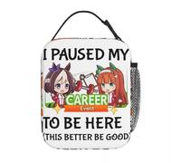 ZGHQHCDRH I Paused My Umamusume Career to Be Here Insulated Lunch Bags Food Container Bags Portable Thermal Cooler Lunch Boxes for Office