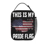 ZGHQHCDRH Insulated Lunch Tote Bag This is My Pride Flag USA America 4th of July Lunch Container Unique Design Thermal Cooler Lunch Box