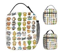 ZGHQHCDRH Italian Brainrot Funny AI Meme Insulated Lunch Bag Tung Sahur Food Container Bags Portable Thermal Cooler Lunch Boxes for Picnic