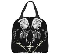 ZGHQHCDRH Johnny Hallyday Lunch Bag Convenient Lunch Box Women School Print Cooler Bag Fashion Oxford Thermal Tote Handbags