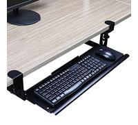 ZGHQHCDRH Keyboard Slider for Desk, Sliding Tray Black/White, Pull-Out Drawer, for Storage Under The Table(Black)
