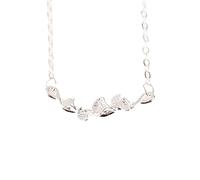 ZGHQHCDRH Ladies' silver necklace, Sterling Fine Necklace For Women S925 Silver Ginkgo Biloba Dainty Trendy Choker Delicate Chain Gift Jewelry For Her Girls Couples