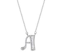 ZGHQHCDRH Ladies' silver necklace, Sterling Name Necklace Personalized For Women, S925 Silver Initial Letter Zircon Trendy Choker Delicate Chain Gift Jewelry For Her Girls Couples