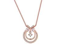 ZGHQHCDRH Ladies' silver necklace, Sterling Rose Gold Necklace For Women, S925 Silver Bow Micro Set Zircon Dainty Trendy Choker Delicate Chain Gift Jewelry For Her Girls Couples