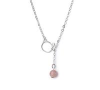 ZGHQHCDRH Ladies' silver necklace, Sterling Shell Necklace For Women S925 Silver Strawberry Crystal Dainty Trendy Choker Delicate Chain Gift Jewelry For Her Girls Couples