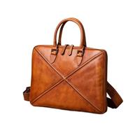 ZGHQHCDRH leather briefcase, Leather Briefcase Bag For Men Laptop Husband Handbag Designer Folder For A4 Documents Office Work Storage Attache Case