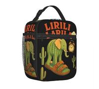ZGHQHCDRH Lirili Larila Italian Brainrot Meme Thermal Insulated Lunch Bags for Picnic Portable Food Bag Cooler Thermal Lunch Boxes