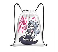 ZGHQHCDRH Loona Bad Mood Drawstring Bags Football Backpack Gym Sackpack Water Resistant Helluva Boss Anime String Bags for Running