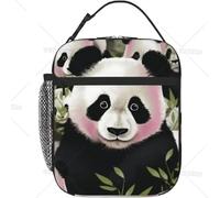ZGHQHCDRH Lovely Panda Printed Print Insulated Lunch Box for Women Men Work Animals Leakproof Cooler Lunch Bag Reusable Portable Lunchbox