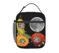 ZGHQHCDRH Lunch Boxes Cute Banana Cat Happy Anime Meme Accessories Lunch Container INS Trendy Cooler Thermal Lunch Box for Travel