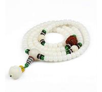 ZGHQHCDRH, Mala Bracelet, 108 Bracelet Wood Beads 6/7/8Mm Original with Lotus Pendant Tibetan Buddhist Prayer Mala Elastic Necklace Handmade Macrame National Style Jewe