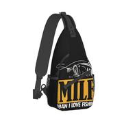 ZGHQHCDRH MILF Man I Love Fishing Crossbody Chest Bags Fishing Pockets Travel Pack Messenger Sports Teens Shoulder Bag Unisex