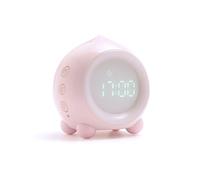ZGHQHCDRH mini vacuum, Smart Alarm Clock Children Sleep Trainer Wake Up Bedside Snooze,Temperature,Calendar Soft Nightlight Auto Adjust Brightness(Pink)