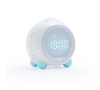 ZGHQHCDRH mini vacuum, Smart Alarm Clock Children Sleep Trainer Wake Up Bedside Snooze,Temperature,Calendar Soft Nightlight Auto Adjust Brightness(White)