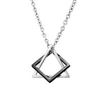 ZGHQHCDRH Minimalist style Geometric Triangle Square Combination Necklace Hip Hop Net Red Tide Men And Women Couple Pendant Gift